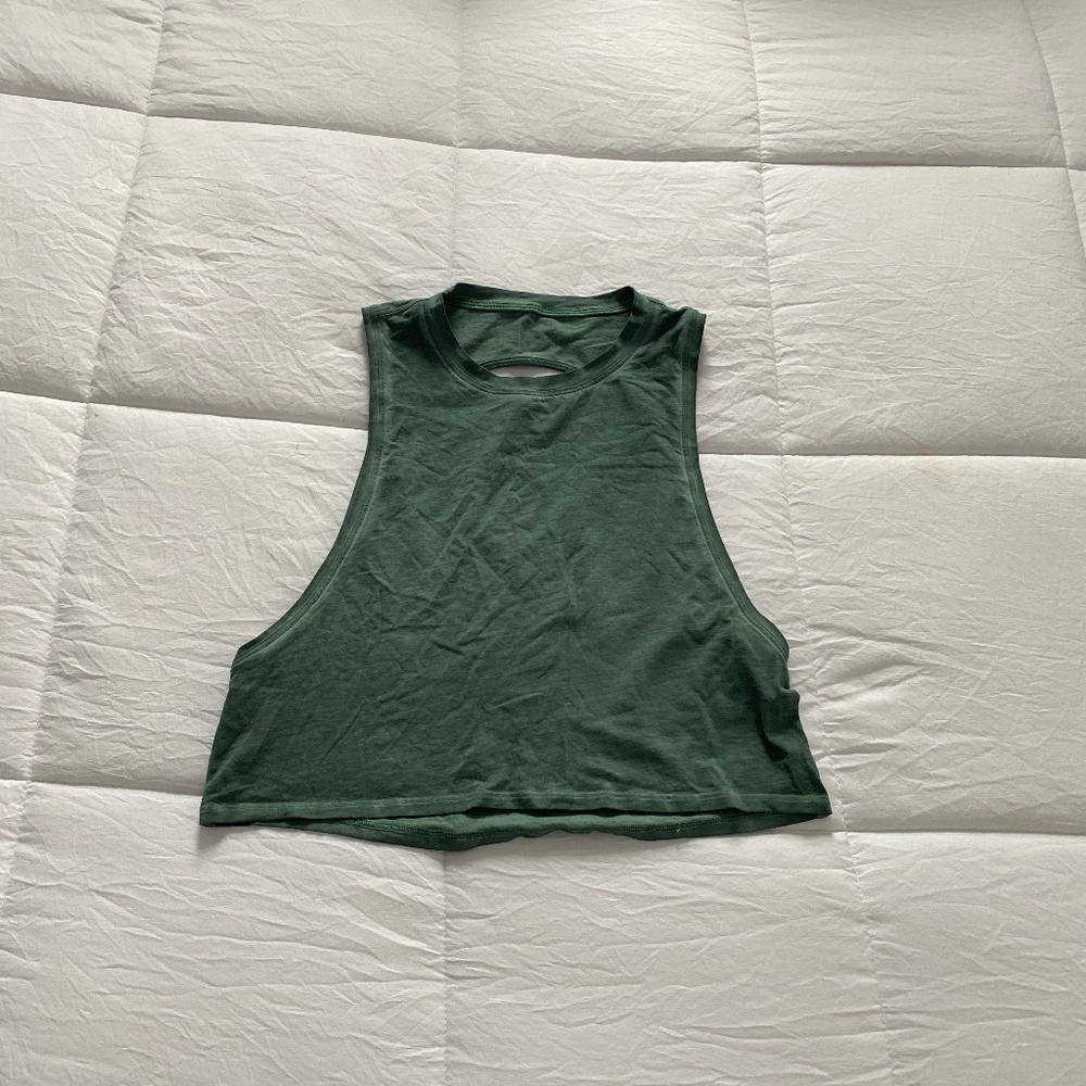 Teal Lululemon Cropped Muscle Tank